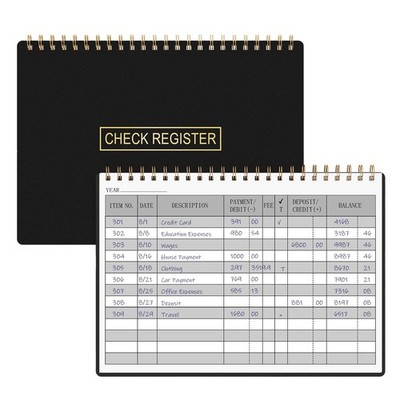 HAUTOCO Check Registers for Personal Checkbook, Transaction Expense Black 