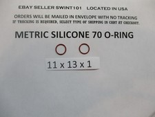 11mm ID x 13mm OD x 1mm thick SILICONE O-ring. Quan 2.