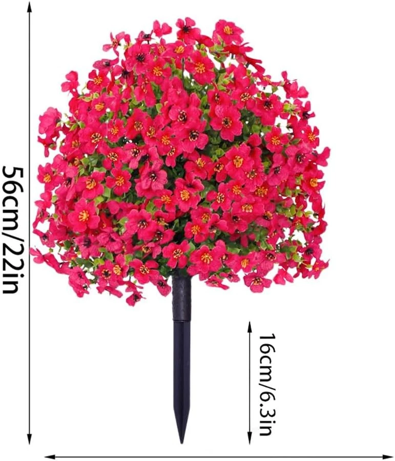 Pacote com 2 arbustos arbustos de árvores bola flores topiárias artificiais 22 pol./23 pol. com ponta de chão - Imagem 2 de 4