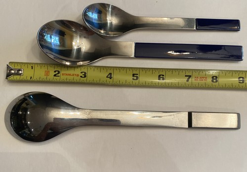 Rosenthal Duo Cobalt Stainless Flatware 8, Six Pc Place Settings Carl Aubock Aus - Picture 10 of 20