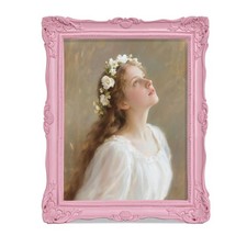 Vintage 8x10 Picture Frame Pink, Textured Antique Picture Frames with Embosse...