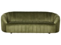 3-Sitzer Sofa Samt GrüN Gesteppt Oval Muschelform Niedrige RüCkenlehne Malung