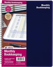 Adams Monthly Bookkeeping Record Book - 8.5" x Size: 8.5 x 11 inches, White 
