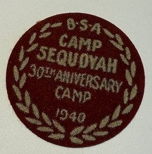 Camp Sequoyah 1940  30th Anniversary Felt Pennsylvania  Boy Scout CF0