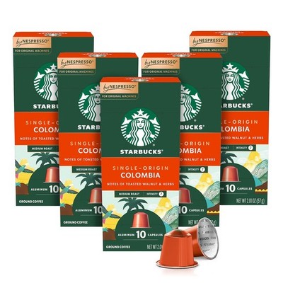 Starbucks by Nespresso Original Line, Single-Origin 10 Count (Pack of 5) 