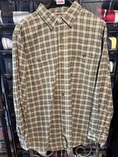 Carhartt Long Sleeve Flannel Button Up Shirt Men's Size XL Green Plaid Thick