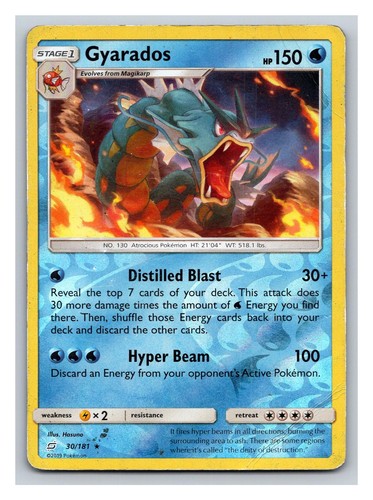 Gyarados 30/181 Rare Team Up Pokemon Reverse Holo Damaged