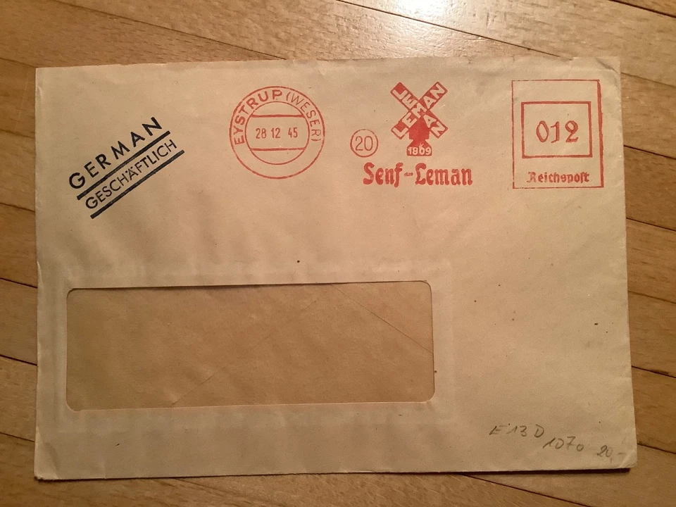 AFS Freistempel Eystrup Leman Senf 28.12.1945 - Bild 1 von 1