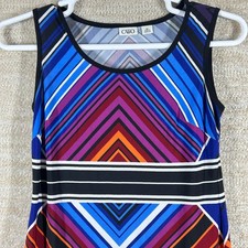 Cato Womens Retro Mod Geometric Chevron Sleeveless Maxi Dress Multicolor SP
