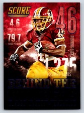2014 Score BN11 Alfred Morris Behind the Numbers Blue Washington Redskins Card