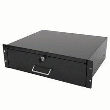 3U Rack Mount Drawer 19 Inch Lockable DJ Case Sliding Storage Shelf