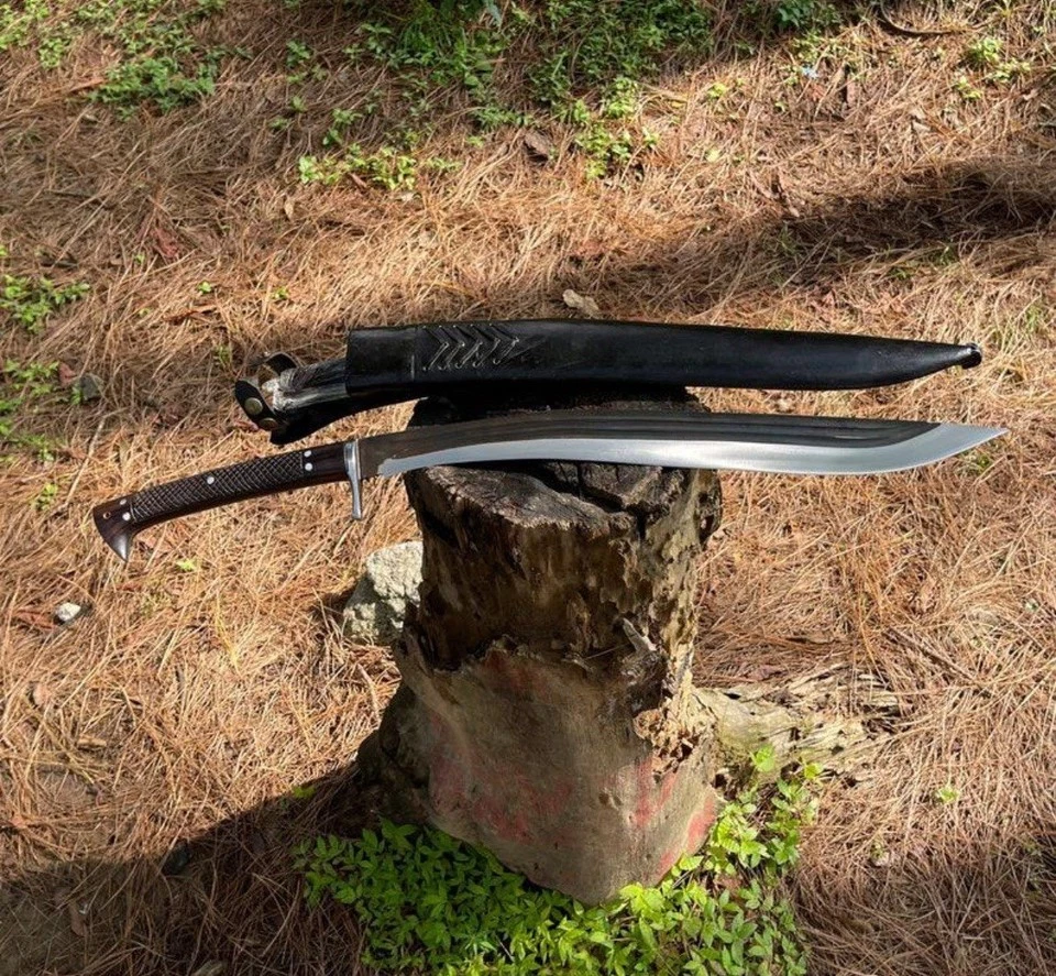 Survival Viking Sword | 32'' Handmade Carbon Steel Blade | Hunting Camping Sword - Image 4 of 4