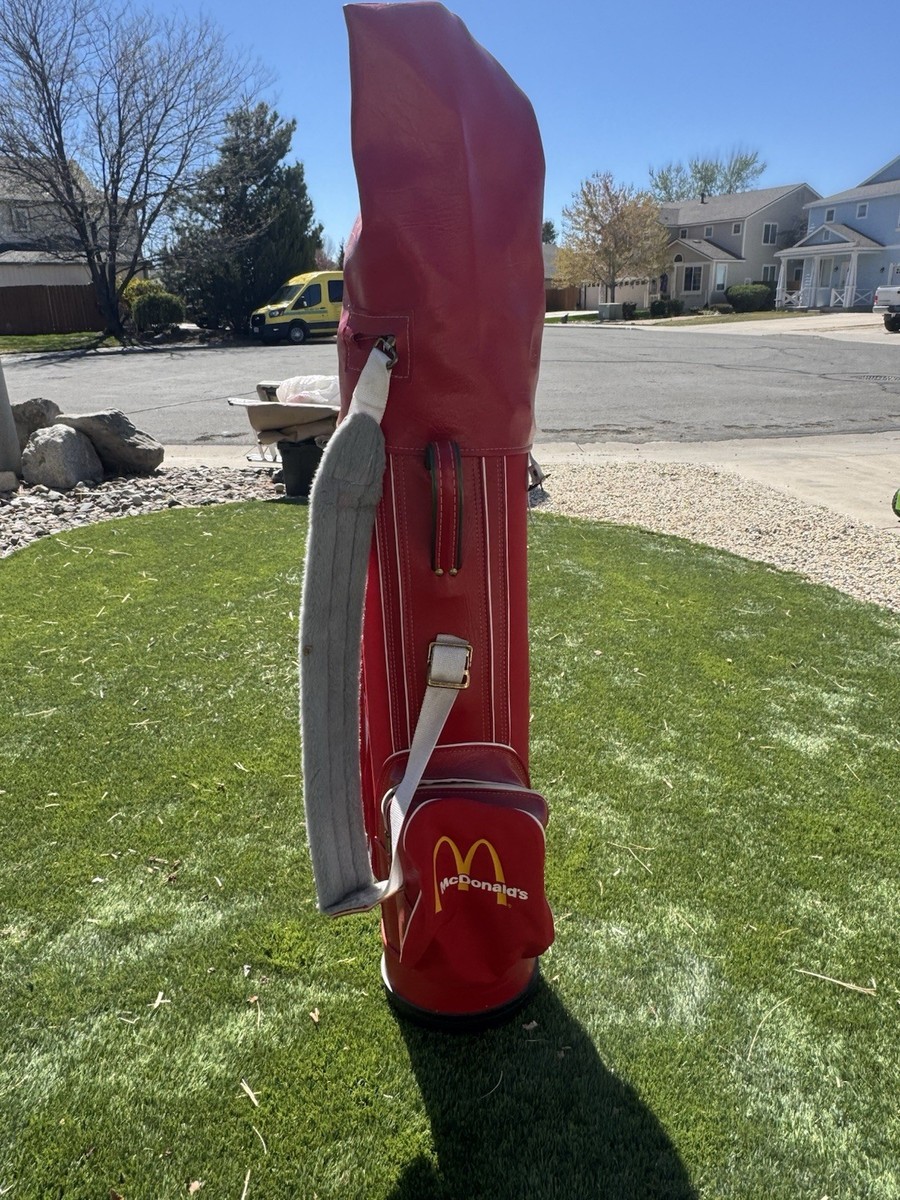 McDonald's Red Vinyl Golf Bag 4-Way Divider Carry Handle