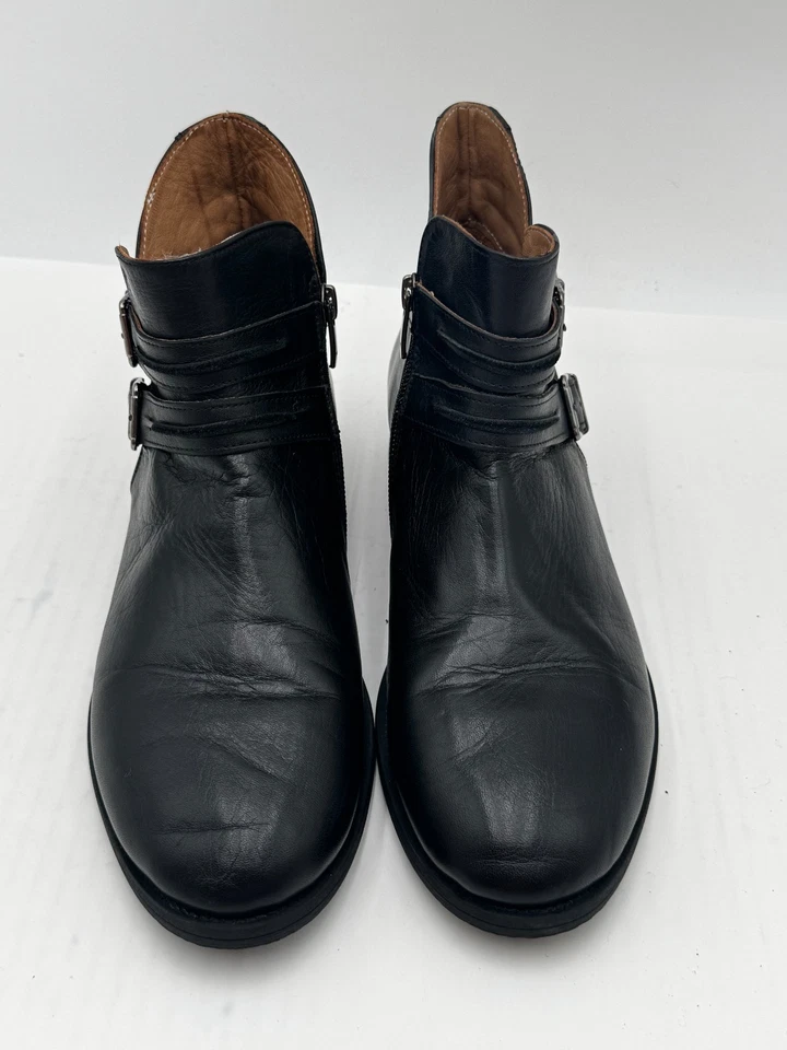 Spring Step Pristina Boots Women's Size 9.5 Black Leather Side Zip Ankle Boots - Image 4 of 4