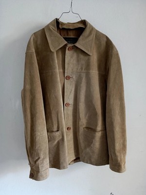 Echtleder Wildlederjacke beige Gr. 52 XL leather Jacket Suede Vintage Man