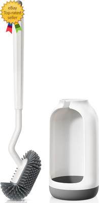 Toilet Bowl Brush Holder Set: Deep Cleaning Silicone Toilet Cleaner Scrubber