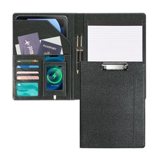 Leather Padfolio with Clipboard Folio Folder Padfolios for Women Black Sparkl...