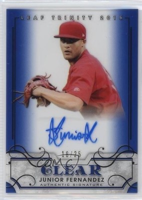 2016 Leaf Trinity Clear Blue 18/25 Junior Fernandez #CA-JF1 Auto 04tw