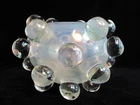 Large Signed MURANO Clear Iridescent Bubble Nodule Glass Art Sculpture Vase 1982