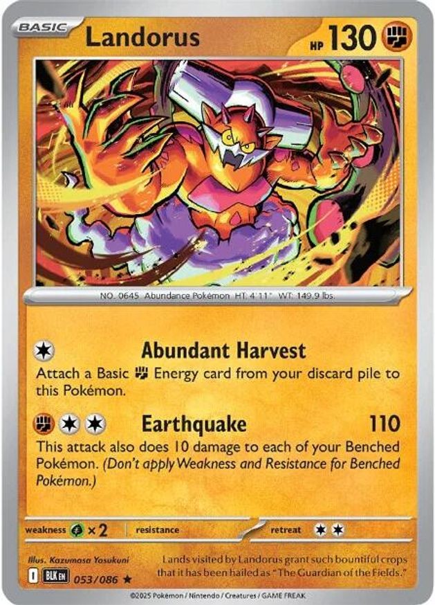 Pokemon Landorus (53/324) Black Bolt NM REVERSE HOLO