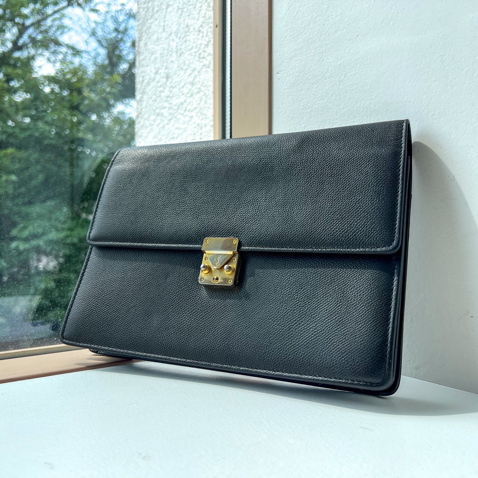 Pochette Saint Laurent Vintage Pelle Nera Yves Saint Laurent YSL Autentica