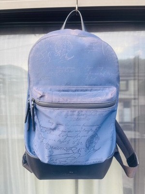 Listenpreis ca 350.000 Yen Berluti Rucksack Nylon x Leder blau