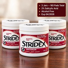 3 Pack Stridex Maximum Acne Pads 55 Each 165 Total Alcohol Free Exp 04/28