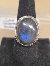 Sterling Silver Labradorite Ring Size 9