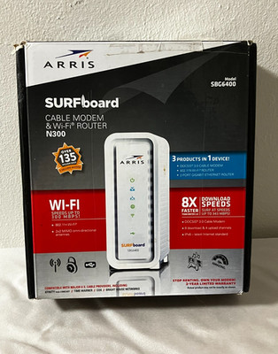 New Arris Surfboard DOCSIS 3 Cable Modem & Wi-Fi Router N300-SBG6400