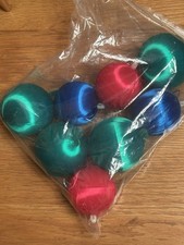 8 Large Satin Spun Ornament Balls - Foam Core - Multicolor