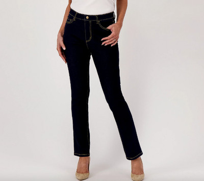 Studio Park x Jayne Brown Petite Straight Leg Jeans w/Tummy Panel , Sz XSP a5234