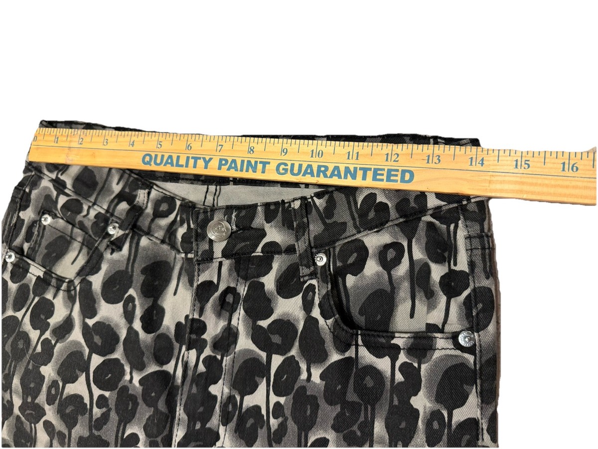 CHEAP MONDAY Second Skin Trash Leopard Drip Jeans 31 x 32