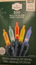 Holiday Time 300 LED Mini Christmas String Lights Multicolor 62.3ft In/Out door
