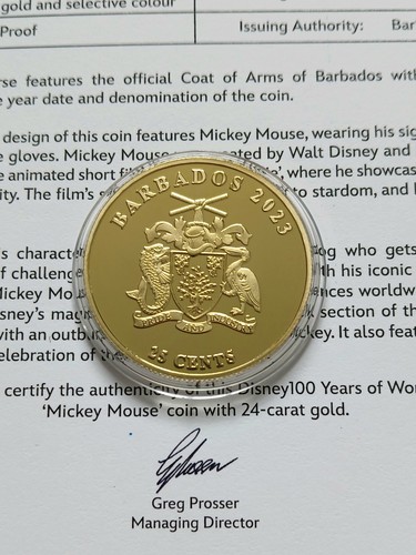 2023 Disney 100 Years Of Wonder GOLD-PLATED 25 Cent Coins COA - CHOOSE YOUR COIN - Picture 18 of 19