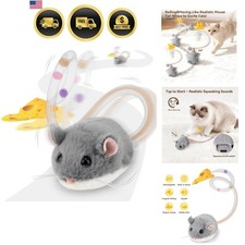 Interactive Cat Toy Mice with Squeaker Rolling Spin Wiggling Tail for Indoor ...