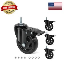 4-Inch Polyurethane Swivel Casters - 2200 lbs Load Capacity  Quiet Movement