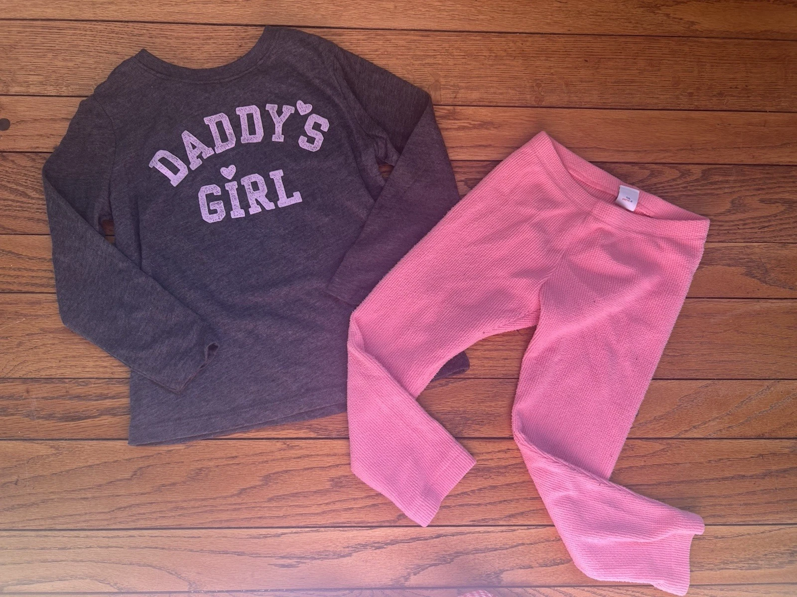 Lot of 2 Girls Clothes 4T Comfy Clothes Daddy's Girl Lounge Wear