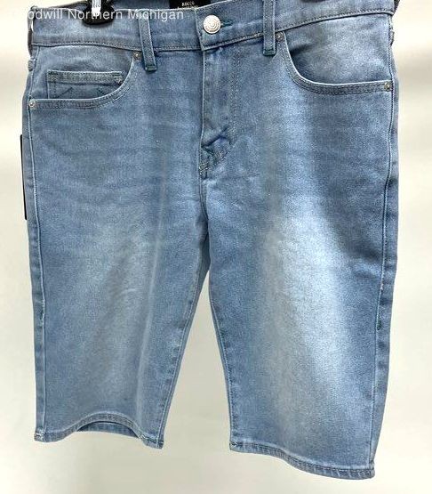 True Religion Rocco Shorts Blue Light Wash Jeans Relaxed Skinny Size 30
