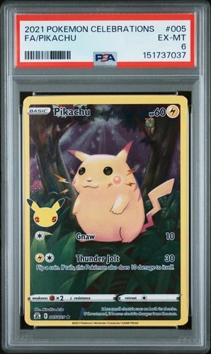 2021 POKEMON CELEBRATIONS #005 FULL ART/PIKACHU PSA 6