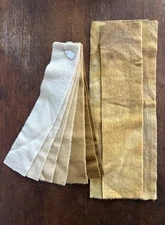 Wool Fabric Lot Primitive Rug Hooking Applique Yellow Solid with Brown Overdye