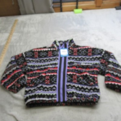 DSG Jacket Girls XS 6-7 Black Fleece Full Zip Aztec Southwestern Tribal WARM NEW
