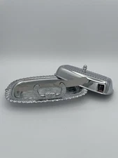 Vintage Irvinware MCM Chrome Butter Dish Lidded w/ Glass Insert Spreader Knife