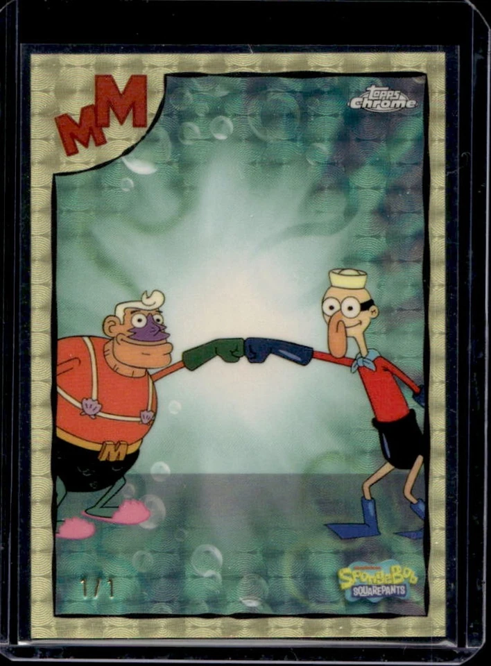 2025 Topps Cromo Bob Esponja Sirena Hombre Barnacle Boy Refractor SuperFractor #1/1