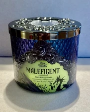 NEW Maleficent DISNEY VILLAINS 3-Wick Candle LID 14.5 oz Bath & Body Works