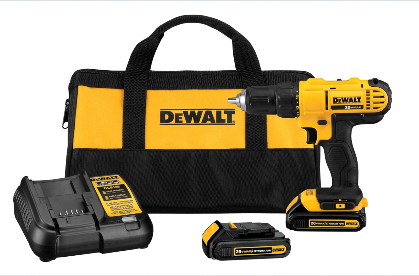DEWALT DCD771C2 20V MAX Cordless Drill Driver Kit - US VERSION