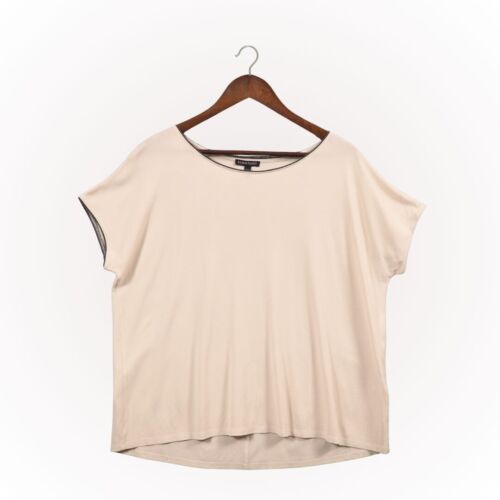 Eileen Fisher Silk Top Women Medium Short Sleeve Tee Old Money Timeless Capsule