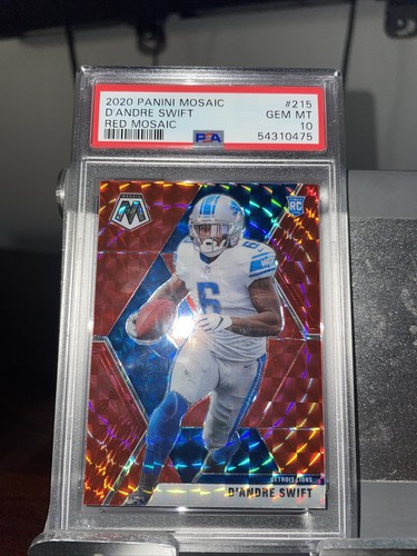 2020 Panini Mosaic Football Mosaic Red D'Andre Swift #215 PSA 9