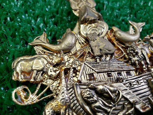 Noahs Ark Gold Spoon Art Necklace Pendant - Picture 8 of 12