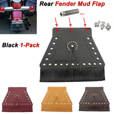 Motorcycle Leather Rear Fender Flap Mudguard Cover For touring Road Street Glide