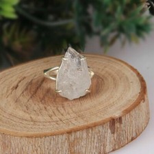 Rough Herkimer Diamond Statement Ring Sterling Silver Ring Handmade Jewelry